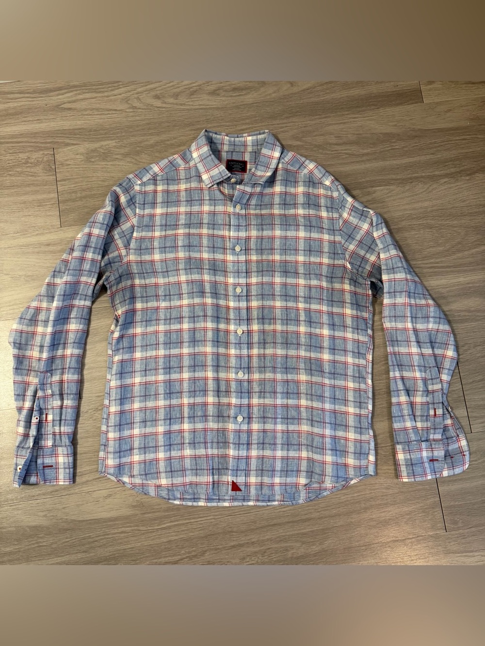 Untuckit, 100% Linen Plaid Long Sleeve Button Down Shirt | Men’s Medium‎